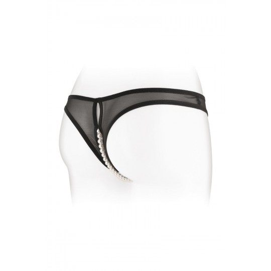 String ouvert avec perles Sophie - noir 2